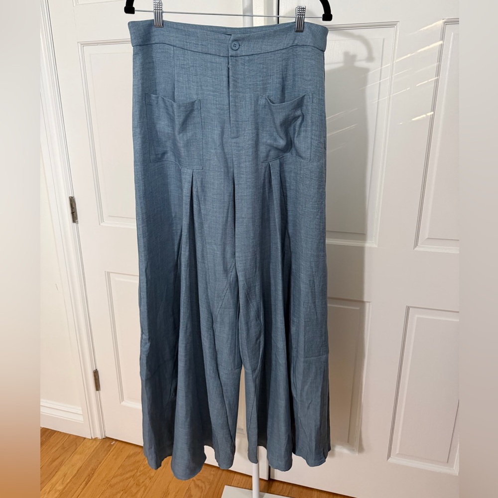 NWT Cider Ruched Zipper Pocket Wide Leg Trousers Size XL - Picture 2 of 6